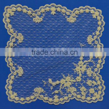 China dongguan factory embroidery lace table cloth design for wedding