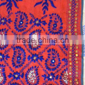 Multicolor PHULKARI GEORGETTE DUPATTA SHAWL, Sequin Hand Embroidery Dupatta photo-5