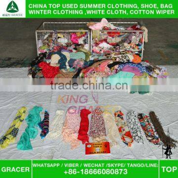Stock Second Hand Bales 100Kg Ladies Silk Scarf Used Clothing Warehouse photo-2