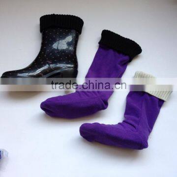 High Quality Winter Windproof Warm & Soft Fleece Rain Boot Liners With Knit Cuff photo-3