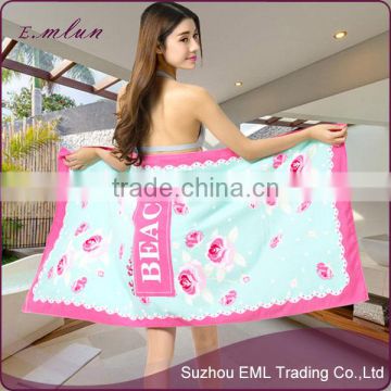 2016 Soft and comfortable absorb water microfiber beach towel