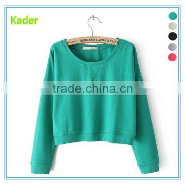 Wholesale Long sleeve short loose jumper that show hilum woman xxxxl pullover