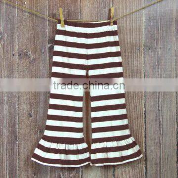 Knitted Cotton Striped Pants Ruffle Pants for Kids Wholesale Children's Boutique Clothing photo-3