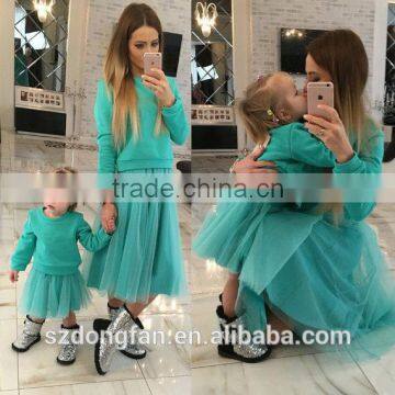 Stylish Mommy And Me Skirts Matching Pullover Sweatshirt Mommy And Baby Matching Tu Tu Dress For Girl