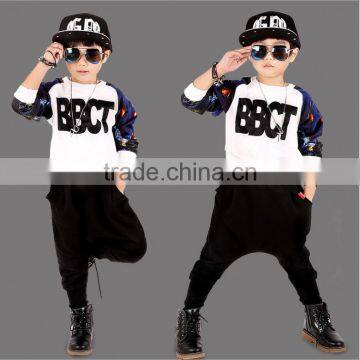 Custom Wholesale Handsome 95% Cotton 5% Polyester Kids Winter and Printing Boys Dance Costume Hoodies and Harem Pants Sets photo-6