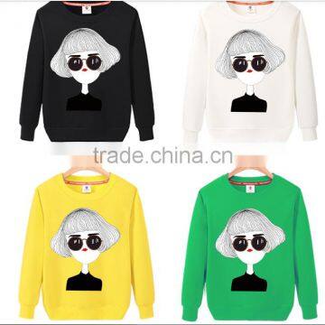 custom wholesale long sleeve hoody have cute lady printing for women