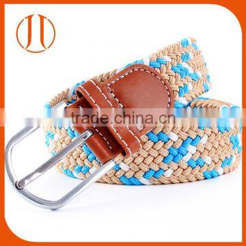 Khaki blue white Cotton Pin buckle webbing weaving fabric strap belt