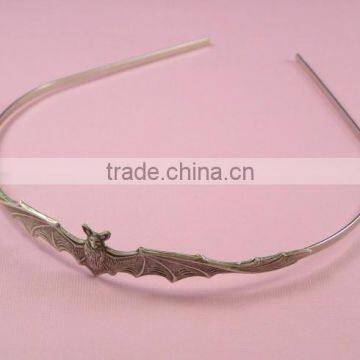 Bat Headband Vampire Silver Head Piece Goth Halloween Hair Accessory photo-3
