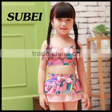 2016 new children cartoon swimsuit girls swimsuit split child bikini