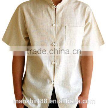 China Manufacturer Wholesale Custom Men t Shirt Linen Shirts for Men photo-3