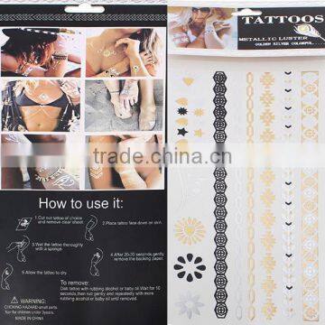 Popular Body Art Removable Waterproof Metallic Custom Temporary Tattoo Sticker photo-3