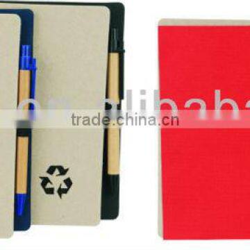 Hard kraft paper cover spiral winding notebook 70grams 80sheets 18*14cm with paper pen with recycle cutout logo