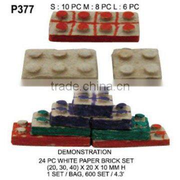 P377 DEMONSTRATION 24 PC WHITE PAPER BRICK SET