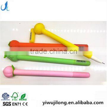 creative cute novel fruit pear peach orange strawberry shape gel pen gift for school kids