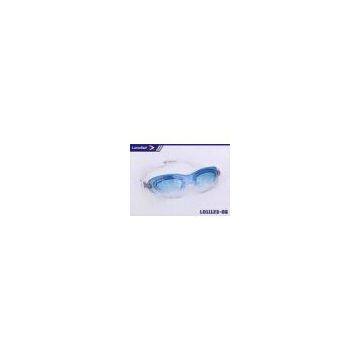 UV Protective Custom Blue Silicone Anti Fog Swimming Goggles PC Locked Buckle for Children