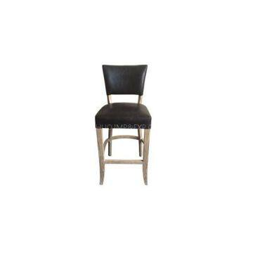 Linen Fabric Solid Wooden Frame Barstool