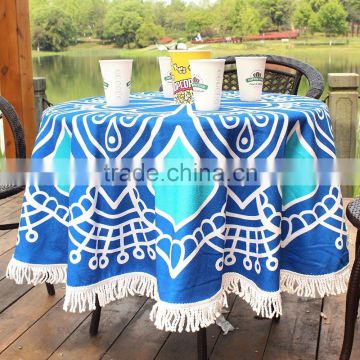 table cloth round Beach Towel Thick Terry with Fringe Tassels