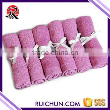 wholesale solid colour dobby organic cotton bamboo towel