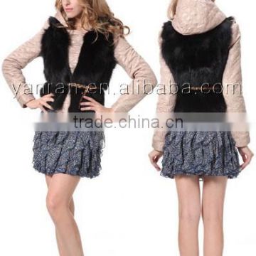 YRFUR YR030B Basic Style Good quality women Genuine fox belly fur vest