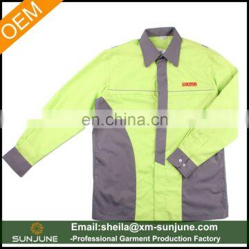 Bolsillo interior unisex two tone work shirts reflective