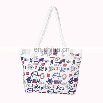leisure canvas fashion navy style single shoulder beach bag