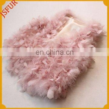 Fluffy Spring Vest Pink Turkey Feather Fur Waistcoat