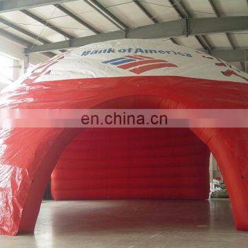 Red and White Coated Nylon or PVC Tarpaulin facet inflatable tent event tent with logo