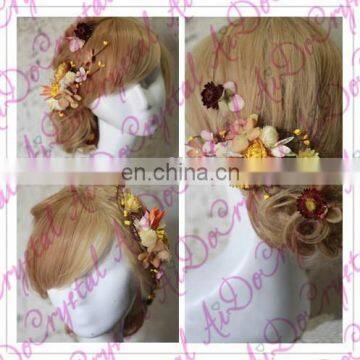 Aidocrystal Wedding Diamond Headpiece,artificial Bridal Hair Flower Accessories for Party photo-4