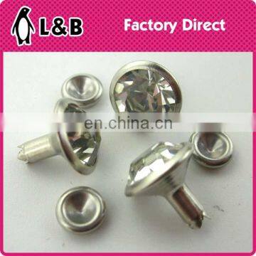 Fashion custom garment rivets custom leather rivets with rhinestone