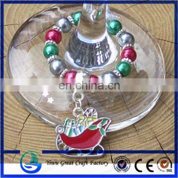 Charm Pendants Enamel Christmas Wine Glass Mixed Christmas Decoration 6PCs/Box