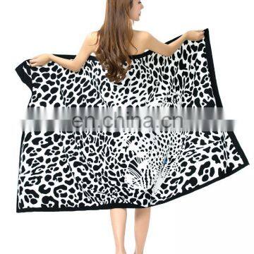 Leopard printing microfibre beach towel