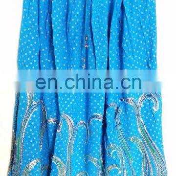 Indian Traditional Boho Gypsy Hippie Summer Skirts Rayon Boho Hippie Casual Sequin Work Long Embroidered Skirts Wrap Wholesale