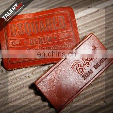 Custom Private Brand Name Logo Leather Jeans Label photo-5