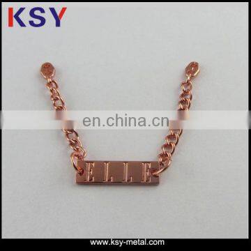 Shiny Rose Gold Metal Label / Metal Tag for Handbags & Germents