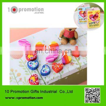 creative stationery rubber /colorful loving heart Eraser for children study