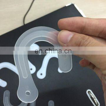 Plastic hook for fabric displays