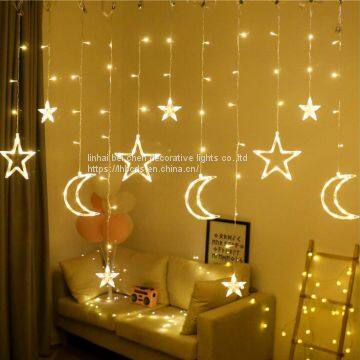 High Quality Outdoor Indoor Moon& Star Curtain Icicle String Lights Wholesale photo-2