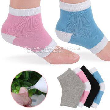 Specification Product Item Silicon Whiten Exfoliating Moisturizing foot Protectors Cooling Gel Socks ZG-S12  Material Polyester cotton+SEBS  Samples Free  Size One size Fits  Weight 43g/pair  MOQ 100 Pairs  Carton size 1 pair/opp bag, 200pairs/carton, car