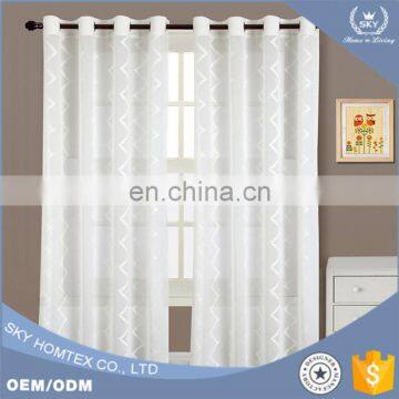 China Supplier Embroidery Sheer Curtains Ready Made Voile Curtains For Living Room, Bedroom photo-2