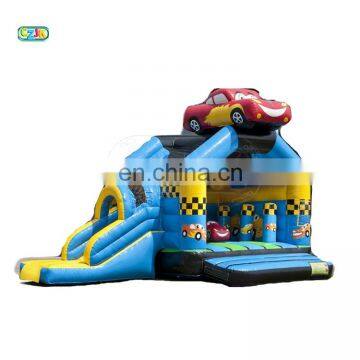 car happy custom movie moonwalk bouncer inflatable bouncing castle bounce house with slide