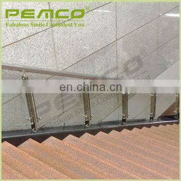 PEMCO Adjustable customized removable High end stair 304 stainless steel glass stair railing