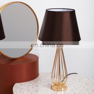 China wholesale cheap durable modern indoor home decorative gold metal table lamp for desk