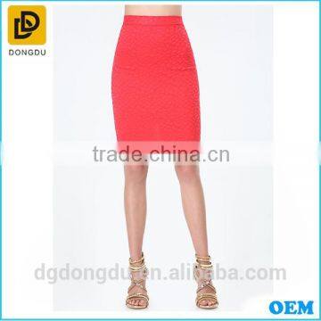 Custom 2016 Red Sexy Fashion Casual Lace Pencil Skirt