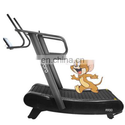 easy installment  non-motorized running machine air runner Commercial unpowered curved Manual treadmill