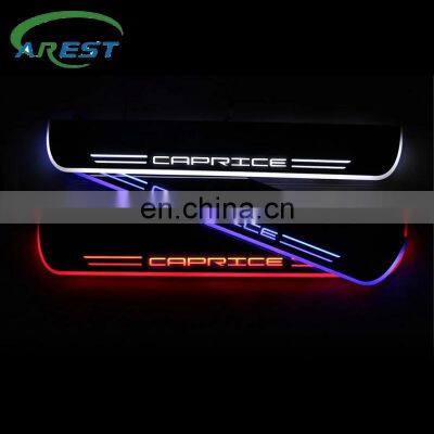 Carest LED Door Sill Streamed For CHEVROLET CAPRICE 2006-2020 Scuff Plate Acrylic Door Sills Car Sticker Accessories