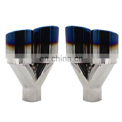 7021 Blue Burn Double Wall Flexible Exhaust Pipe Stainless Steel Exhaust Tip