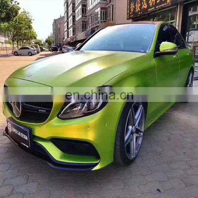 Electricity Light Lemon Green Car Vinyl Wrap Air Self-adhesive Decoration Roll Film Vehicle Auto Stickers