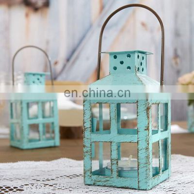 Unique Distressed Metal Vintage Decorative Mini Lantern Centerpiece Party Favor