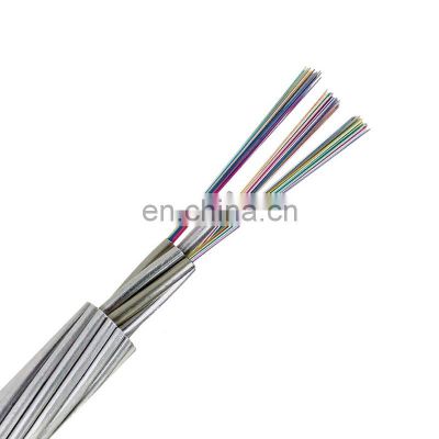 Price Ground Power Aerial Wire G652d 12-288 24 36 48 72 96 144 Core Single Mode Optical Fiber Cable Opgw