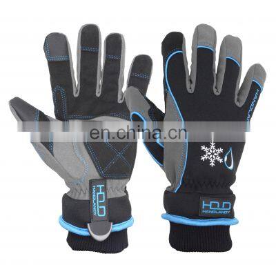 HDD blue whole sale cycling outdoor working sporting windproof and waterproof liner neoprene back winter warm gloves